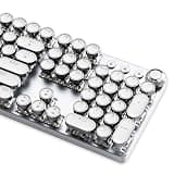 TISHLED Typewriter Keyboard, Wired Mechanical, 104-Key, Silver White