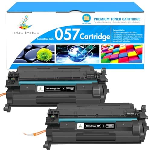 TRUE IMAGE 057 Toner Cartridge Replacement for Canon 057 057H CRG-057 ImageCLASS MF445dw MF448dw LBP226dw LBP227dw LBP228dw MF449dw MF445 LBP220 LBP230 MF440 MF450 Laser Printer Ink (Black, 2-Pack)