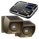 Solar Driveway Alarm Wireless Outside 1800ft Range, Outdoor Motion Sensor & Detector Driveway Alert System with Rechargeable Battery/Weatherproof/Mute Mode(1&2-Brown)
