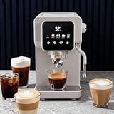 LoftyChef Espresso Machine 20 Bar, Touchscreen Espresso Coffee Maker with Milk Frother, Compact Cappuccino & Latte Machine with 40oz Removable Water Tank for Home, Gift for Women & Men