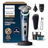 Philips Norelco Shaver i9000 Prestige, Wet & Dry Electric Shaver, Mystic Aqua, SenseIQ Technology, Triple Lift & Cut System, 360 Rotating Dual SteelPrecision Blades, Nose Trimmer, XP9201/88