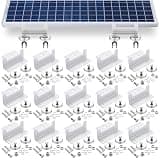 Otoolling 16 Pack 4800 Lbs No Drill Magnetic Solar Panel Mount Bracket Solar Panel Mounting Z Brackets for Sheds, Roofs, Walls, Boats, Trucks, Trailers Lightweight Aluminum Corrosion-Free (Silver)