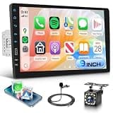 KYNNT 9 Inch Single Din Car Radio Stereo, Wireless CarPlay Android Auto, 1 Din Touchscreen Car Stereo, Bluetooth FM EQ USB SWC MIC, Support Mirror Link Backup Camera
