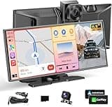 Largest 11.5" Portable Apple Carplay Screen for Car, 4K Wireless Car Play & Android Auto, Upgrade Touchscreen with Dash Cam, App Control/Loop Recording/Backup Camera/Mirror Link/GPS/FM