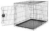 Amazon Basics Portable Metal Wire Dog Crate with Removable Tray, Single Door with Divider Panel, Foldable, Collapsible, Easy to Assemble & Clean, 36" x 23" x 25", Black
