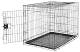 Amazon Basics Portable Metal Wire Dog Crate with Removable Tray, Single Door with Divider Panel, Foldable, Collapsible, Easy to Assemble & Clean, 36" x 23" x 25", Black