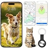 GPS Tracker for Dogs, Mini Smart Pet GPS Tracker, Real-Time Anti-Lost GPS Dog Collar, No Monthly Fee, No SIM Card, Waterproof Lightweight, 365-Day Long Battery Life, Compatible with iOS & Android