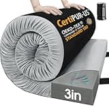 CYMULA 3 Inch Memory Foam Camping Pad, Camping Essentials Roll Up Floor Mat for Car Camping, Cot, Tent, Truck, Travel and Guest Use, Non-Slip Waterproof Bottom, Removable Cover
