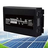10000 W Pure Sine Wave Inverter, 12V /24V/48V DC to 110V AC Converter with Two Outlets, LCD Display,for Home RV Off-Grid Solar(12v)
