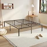 VINGLI 14 Inch Full Bed Frame, Heavy Duty Metal Platform, No Box Spring Needed, Steel Slat Support, Easy Assembly, Noise-Free, 12 inch Underbed Storage Space, Black