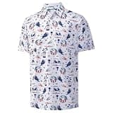 Golf Shirts for Men Dry Fit Moisture Wicking Golf American Flag Casual Print Collared Mens Golf Polo Shirts for Men's Short Sleeve Golfing Polos for Men, XL
