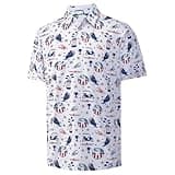 Golf Shirts for Men Dry Fit Moisture Wicking Golf American Flag Casual Print Collared Mens Golf Polo Shirts for Men's Short Sleeve Golfing Polos for Men, XL