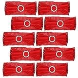 10Pcs Elastic Chair Belt Decorative Strap with Adjustable Circle, Party Chair Ribbon for Weddings, Banquets, Birthdays and Graduation Ceremonies, Reusable Fabric Seat (Red)