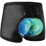 ASTRYON Men's Cycling Underwear Shorts 5D Padded Gel Mountain Bike Bicycle MTB Liner with Breathable, Quick Drying Shockproof (US, Alpha, X-Large, Regular, Regular, Black)