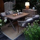 YUGXTH Outdoor Dining Table with 4 Deck Chairs Outdoor Lounge, Balcony Furniture Waterproof Backyard Furniture Set for Poolside, Front Porch