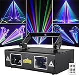 Animation Laser Light DJ Light, WorldLite Stage Party Lazer 3D RGB Full Color with DMX512, Music Sound & Remote, Great for Club Party Disco Lights Bar Wedding DJ Stage Lighting