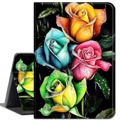 Case for Microsoft Surface Pro 11/10/ 9 (13-inch, 2024/2022),Slim Soft Shockproof TPU Silicone Protective Back Shell Case for Surface Pro 11/10/ 9,Colorful Rose Flowers