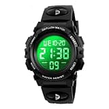 Dayllon Kids Digital Watch Boys Outdoor Sports 50M Waterproof Girls Watches Alarm Clock 12/24 H Stopwatch Calendar for Ages 3-15 Boy Girl Wristwatch Kids Gift,Black 1266 XS