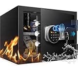 Fdsutvit 2.0 Cu Ft Fireproof Safe for Home, Safe Box with Biometric Fingerprint Lock, Digital Keypad, Removable Shelf & Keys, Home and Office Use Document Box