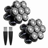 Shaver Replacement Heads 7 Head Floating Compatible with Freebird Head Shaver for Bald Men, Universal Magnetic 7D Head Shavers Compatible with Wyklaus/SHPAVVER/Cyruzi Shaver (Black 2 Pack)