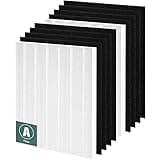 115115 Replacement Filters A for Winix PlasmaWave Air Purifier C535, 5300-2, 6300-2, 5300, 6300, AM90, P300, Funmit 2 High-efficiency Size 21 Filter + 8 Activated Carbon Pre-Filters