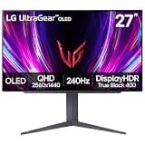 LG 27GS93QE 27-inch Ultragear OLED Gaming Monitor QHD 1440p 240Hz 0.03ms DisplayHDR True Black 400 AMD FreeSync Premium Pro NVIDIA G-Sync HDMI 2.1 DisplayPort Tilt/Height/Pivot Stand Black