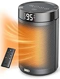 DREO Space Heater, Portable Electric Heaters for Indoor Use with Thermostat, Digital Display, 1-12H Timer, Eco Mode and Fan Mode, 1500W PTC Ceramic Fast Safety Heat for Office Bedroom Home, Black