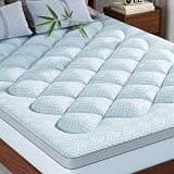 GHLPECYO 3 Inch Extra Thick Twin XL Mattress Topper, Cloud-Like Pillow Top Mattress Pad with Bamboo Rayon Cover & Memory Foam Filling, 18‘’ Deep Pocket Bed Topper, Breathable Air Mesh Sides, Blue