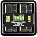 32GB 2X16GB DDR4 2666MHZ PC4-21300 2Rx8 1.2V CL19 260-PIN ECC Unbuffered SODIMM KIT NEMIX RAM Compatible with Synology NAS Memory D4ECSO-2666-16G, D4ES01-16G, D4ES03-16G