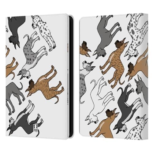 Head Case Designs Great Dane Dog Breed Patterns 2 Leather Wallet Case Compatible with Kindle Paperwhite 5 (2021)