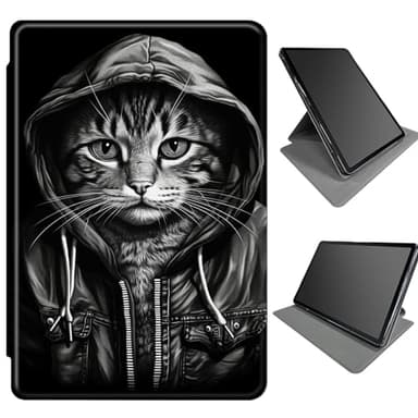 360 Degree Rotating Case for Microsoft Surface Pro 9 13 inch 2022, Multi-Angle Viewing Stand Magnetic Closure Case with Auto Wake/Sleep for Microsoft Surface Pro 9, Cat Portrait