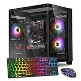 GPVHOSO Prebuilt Gaming PC Desktop, AMD Ryzen 3 3200G, 8GB DDR4, 256GB SSD