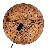 Hand Frame Drum 10 Inch with Stick, Wooden Percussion Instrument for Meditation, Sound Practice, Bird Tree of Life Pattern Wall Decor(Brown)