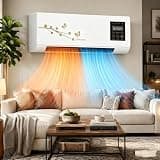 2000w Wall Air Conditioner Ductless Fan, Quiet Cooling Heater, 2-in-1 Energy Efficient Portable Ac Unit with Remote Control & Installation Kits for Small Room, Rv, Office Units Brown