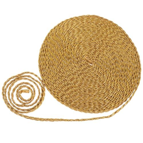 Housoutil Gold Lace Trim Braided Fringe Sewing Curtain Embellishment Ribbon for DIY Clothing Craft Decoration