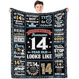 Birthday Gifts for Boys,Super Soft and Warm Happy Birthday Blanket,Boy Birthday Gift Ideas,Best Present for Boy,Warm Flannel Throw Blankets Birthday Decorations for Boys (60 * 50, 14th)