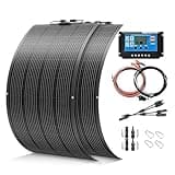 Solar Panel 200W 12V Flexible System Kit The Most Flexible Anti-Shading Solar Panel with Pre-Punched Holes for Easy Installation for Off Grid Home,RV,Caravan,Boat and Other Battery Charger