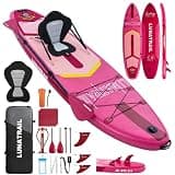 【11'×34"】 Extra Long/Extra Wide Premium Inflatable Stand Up Paddle Board (SUP) – Portable & Lightweight for Yoga, Surfing, Family Fun | Complete Kit with Paddle, Pump, Bag | Durable Design (Pink)