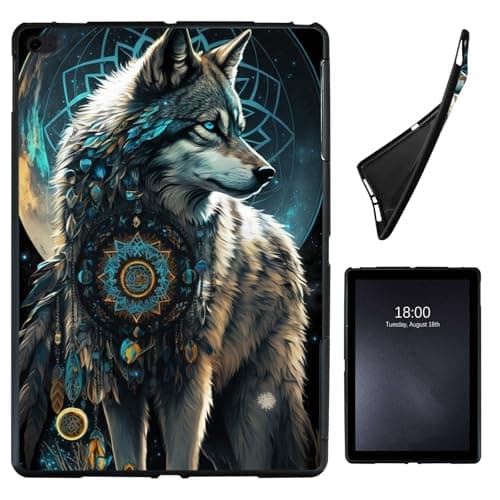 Case for iPad 9.7 Inch iPad 6th/5th Generation, iPad Air 2/Air 1,Soft Shockproof TPU Silicone Protective Back Shell Case for iPad 9.7 2018 2017 Model iPad Air 2 Air 1,Dream Catcher Wolf