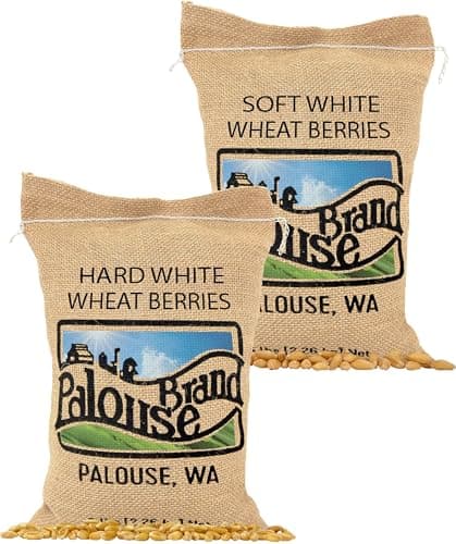 Palouse Brand Certified Glyphosate Residue Free Hard and Soft White Wheat Berries | 10 LBS | Non-GMO Project Verified | Kosher (5 lbs each)