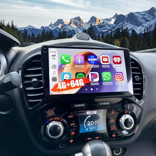 Hikity 4+64G Android Car Stereo for Nissan Juke 2011-2016 Wireless CarPlay Android Auto 9” Full INCELL Touchscreen Car Radio GPS Navigation WiFi EQ-32 SWC FM Bluetooth 5.0 RDS + AHD Backup Camera