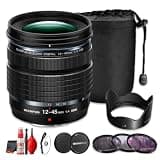 Olympus M.Zuiko Digital ED 12-45mm f/4 PRO Lens for Micro Four Thirds, 24-90mm Equivalent Weather Resistant Zoom Lens (Bundle)
