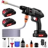 Cordless Portable Washer, Handheld Washer, Battery Operated Washer with 5M Elastic Hose for Car Home with Bucket