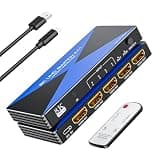 8K@60Hz HDMI Switch 4 in 1 Out. ALYYDBG 4K@120Hz/240Hz HDMI 2.1 Switcher Supports Dynamic HDR10+ HDCP 2.3 CEC, Works with Gaming Consoles TV Box Stick Computer to TV Monitor Projector