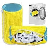 Shoe Washing Machine Bag Laundry Shoe Bag for Washer and Dryer Reusable 2pc Shoe Cleaning Bags for Sneakers 360° Deep Cleaning Machine for All Shoes Types Tennis With Self-locking Zipper