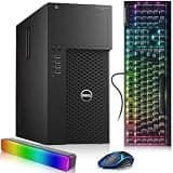 Dell Precision 3620 Tower Gaming Computer – Intel i5 6th Gen – 16GB RAM – 256GB SSD – 500GB HDD – GeForce GTX 1050Ti – RGB Keyboard & Mouse – RGB SoundBar – Wi-Fi – Windows 11 Pro (Renewed)