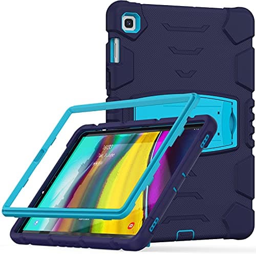 Shockproof Case for Samsung Galaxy S5E 10.5" SM-T720/T725 (2019) Kids Case, Heavy Duty TPU Hybrid Full-Body Tablet Case with Kickstand,Navy Blue+Blue
