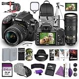 Nikon D3400 DSLR Camera with 18-55mm AF-P Lens 24.2MP Bundle with AF-S NIKKOR 70-200mm f/2.8E FL ED VR Lens +7 inch Full HD Monitor + Camera-Mount Microphone + Tripod + 64GB Memory Card + More