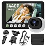 bonoch 5" 1440P Baby Car Camera, Clearest Monitor with 360° Rotating Wide View, Backseat Rear Facing Mirror for Baby, USB Powered with Charger, Easy Setup, Night Vision, Plug & Play Safe Driving