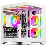 LXZ Gaming PC Desktop Computer - Ryzen 5 4500, Radeon RX 6500XT 4GB, 16GB DDR4 RAM, 512GB NVME SSD, Prebuilt Tower PC for Home & Office Work Every Day Use (White)